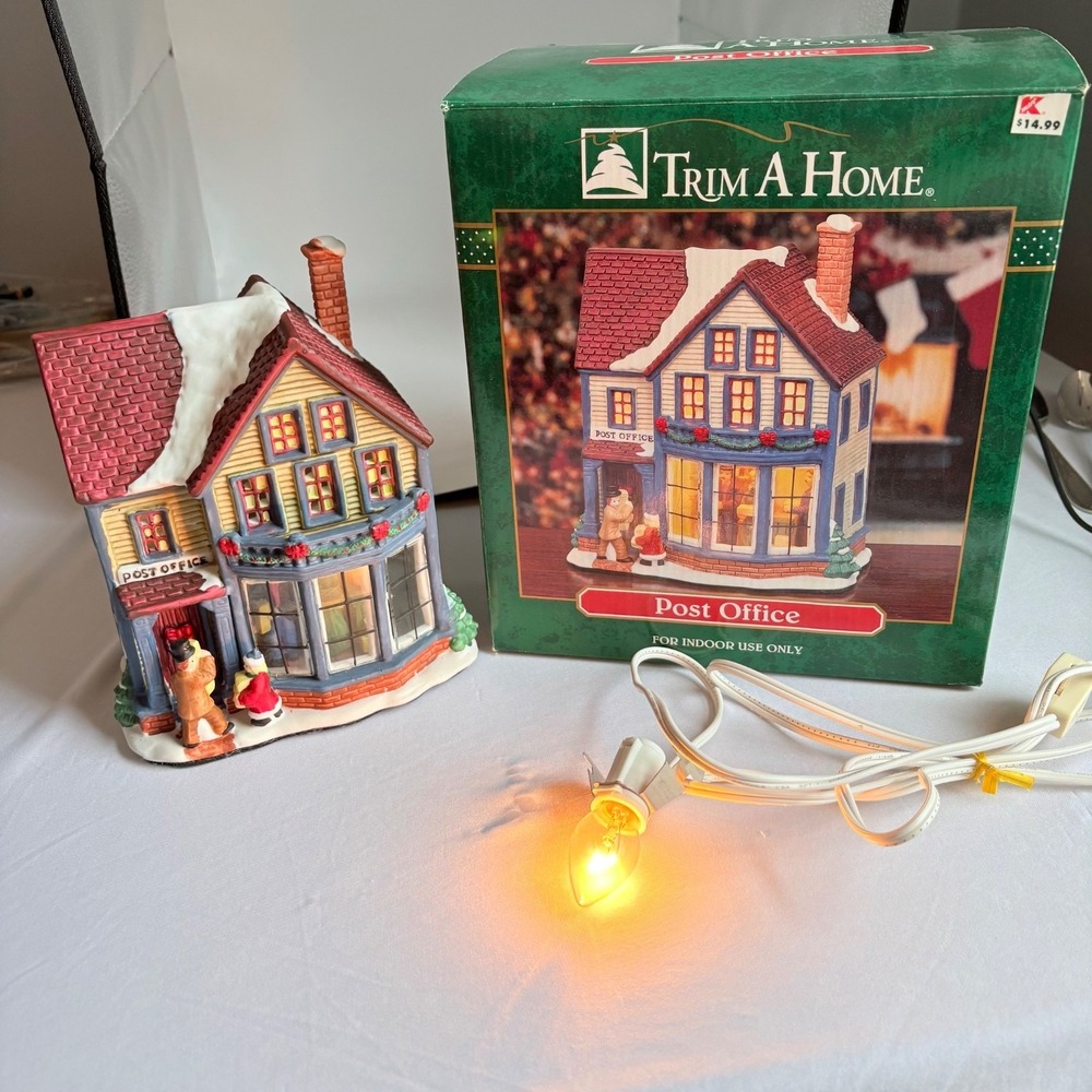 Trim-A-Home Post Office Christmas Village with Box and Cord Holidays Christmas